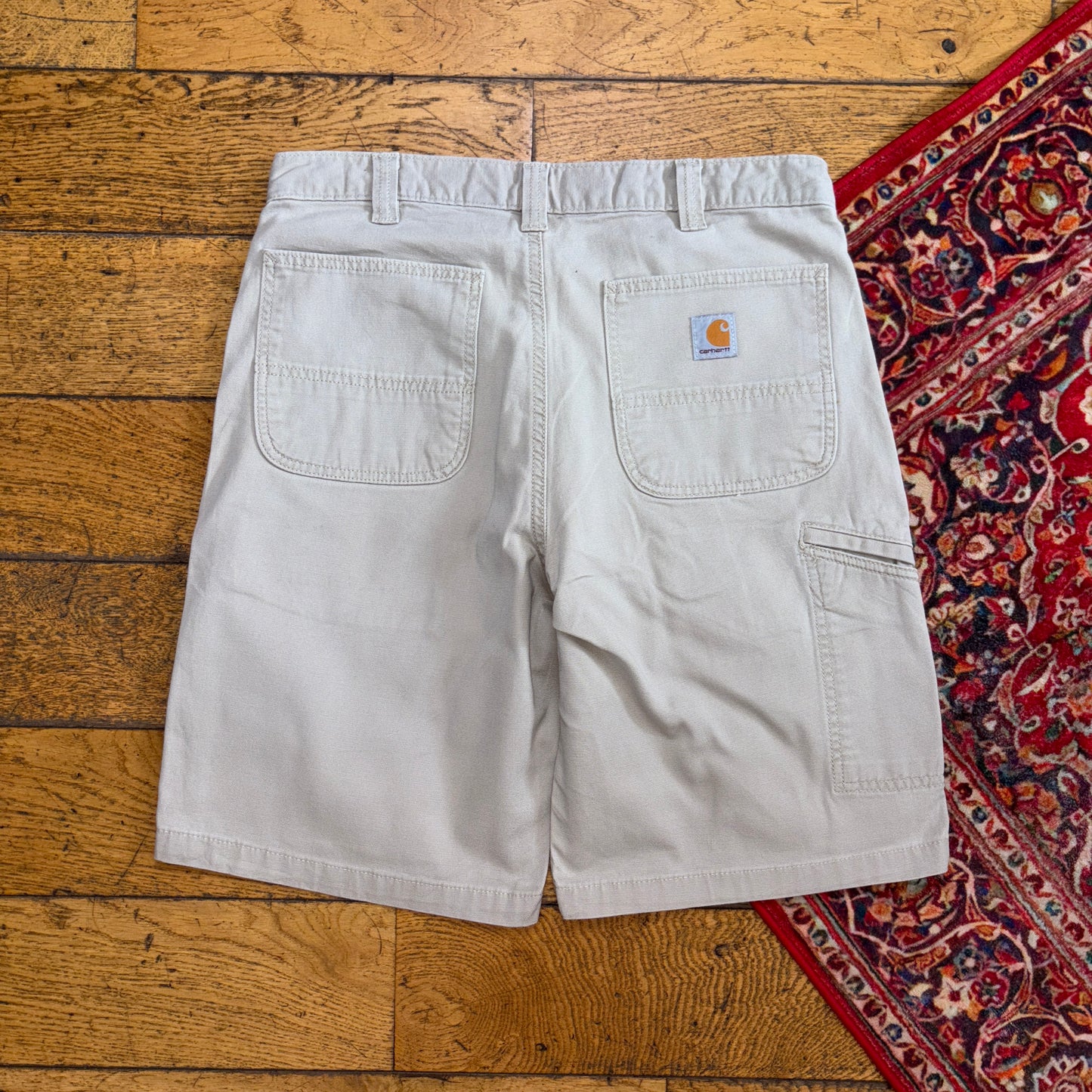 Vintage Carhartt Cream Workwear Baggy Carpenter Shorts - 32