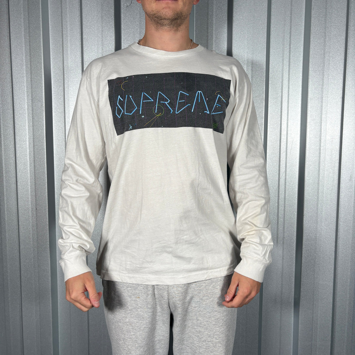 Supreme White Long Sleeve Graphic T Shirt - L