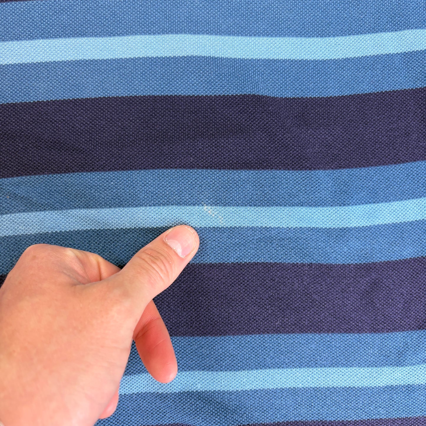 Vintage Lacoste Blue Stripe Polo Shirt - L