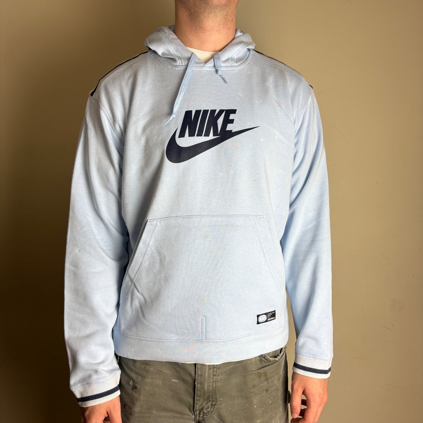Vintage Nike Y2K Baby Blue Hoodie Sweatshirt - M