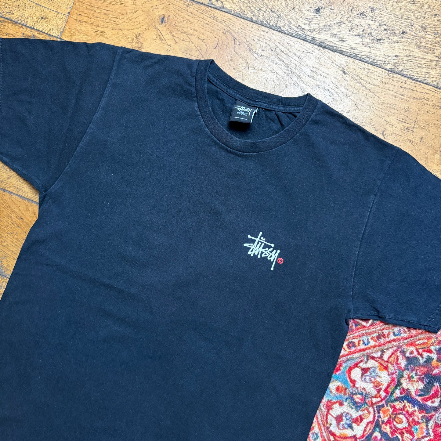 Vintage Stussy Black Graphic T-Shirt - S