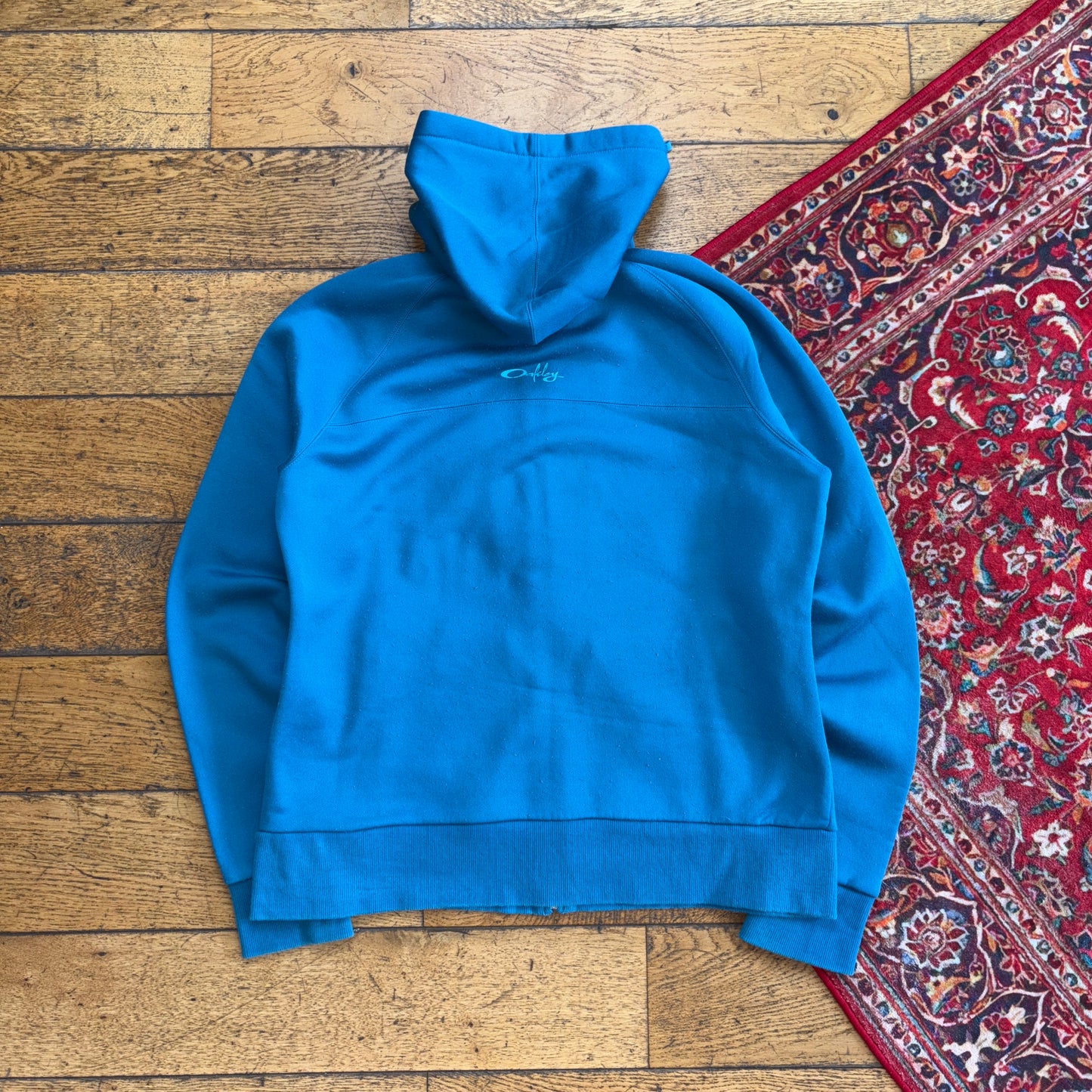 Vintage Oakley Blue Womens Sports Zip Hoodie Sweatshirt - XL