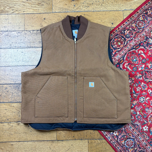 Vintage Carhartt Brown Gilet Vest Workwear Jacket - 2XL