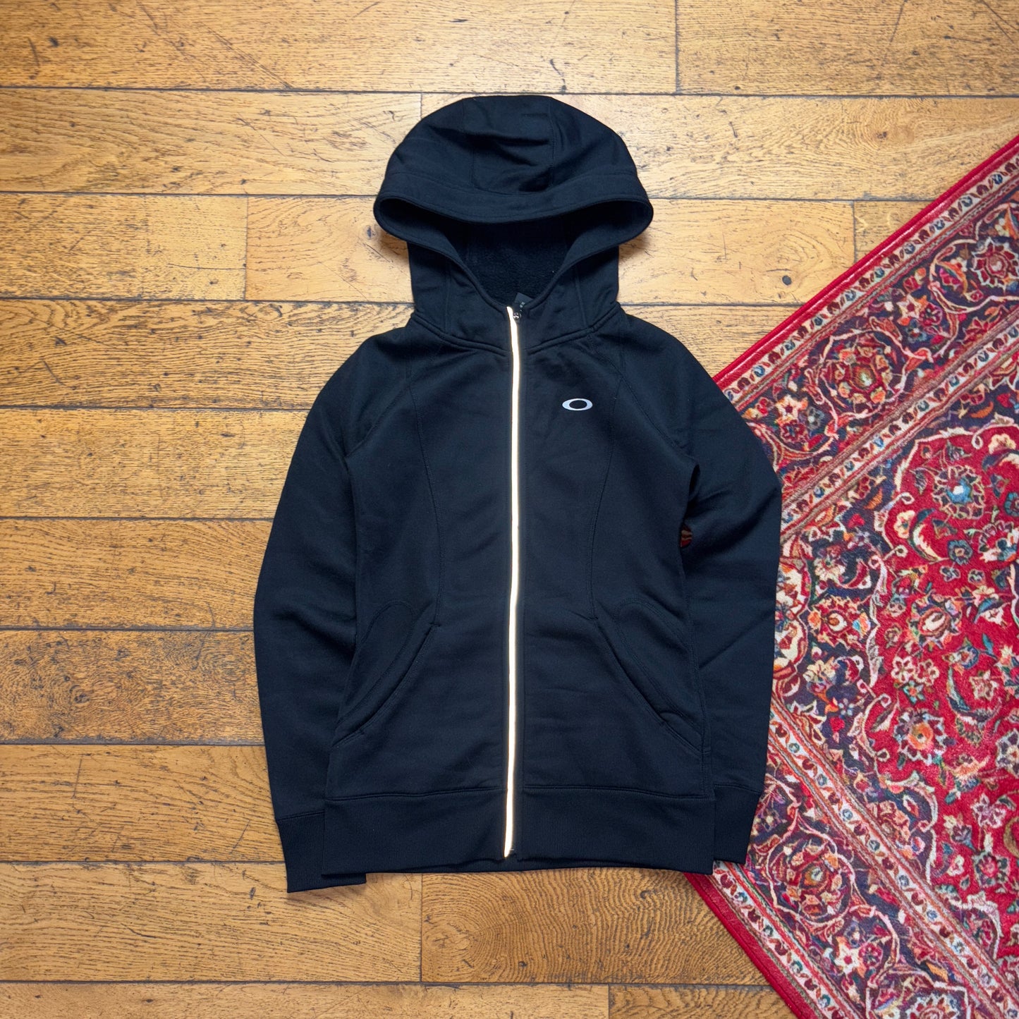 Vintage Oakley Black Womens Sport Running Hoodie Sweatshirt - XS