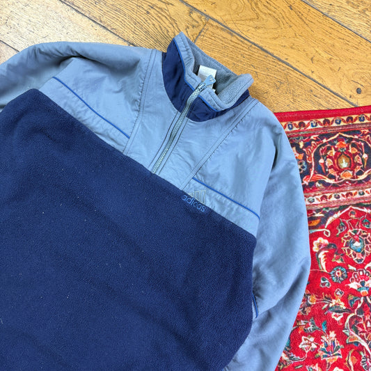 Vintage 90s Adidas Blue Fleece Embroidered Sweatshirt - L
