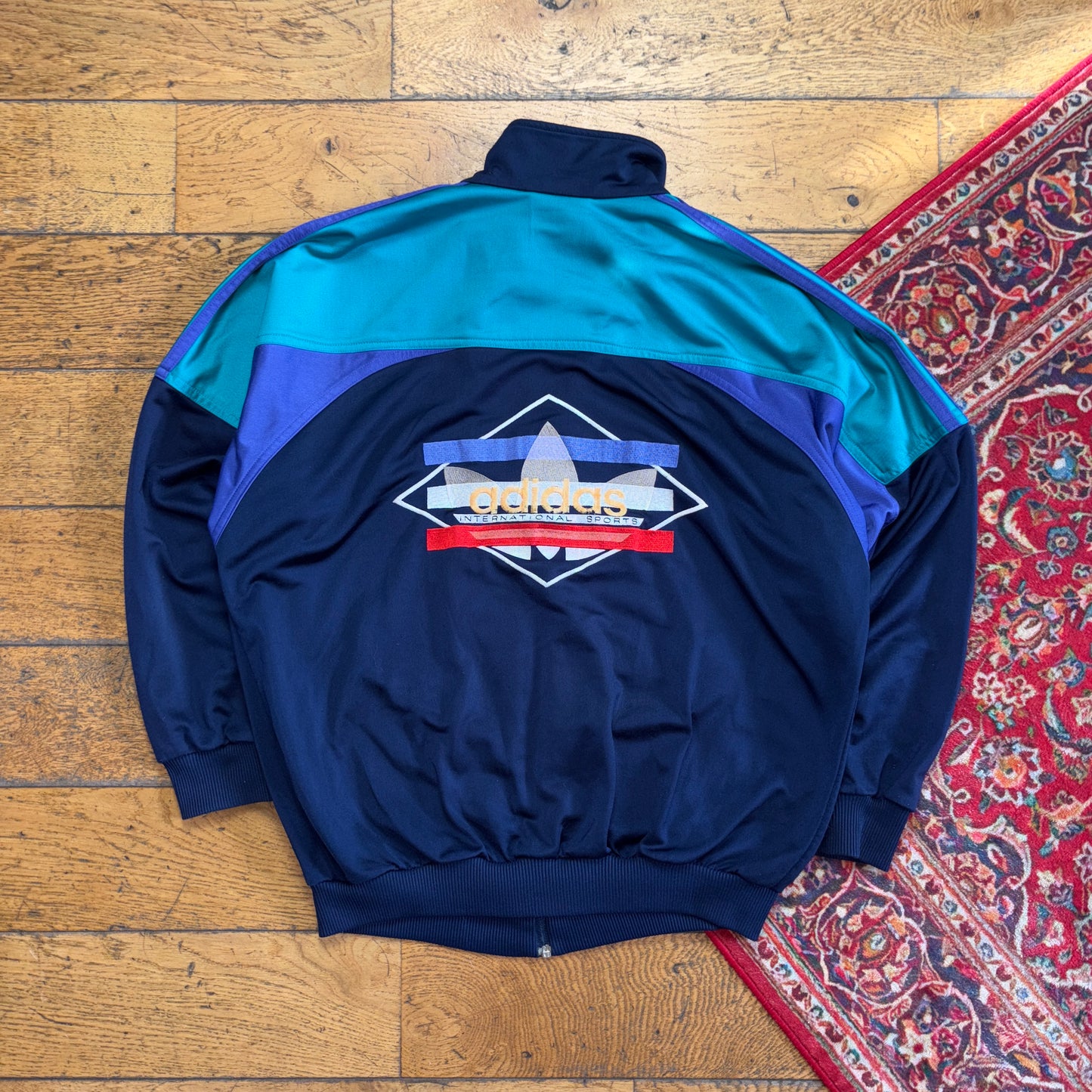 Vintage 90s Adidas Navy Tracksuit Track Shell Windbreaker Jacket - M