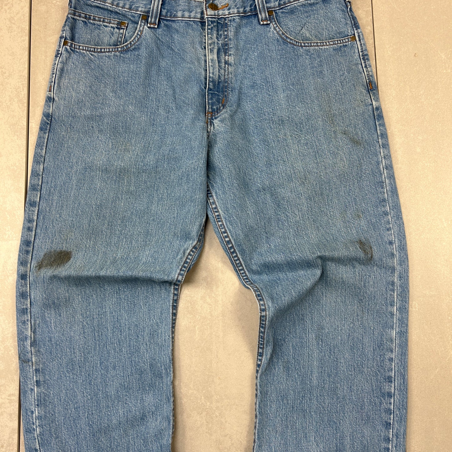 Vintage Carhartt Blue Workwear Carpenter Baggy Jeans - 38