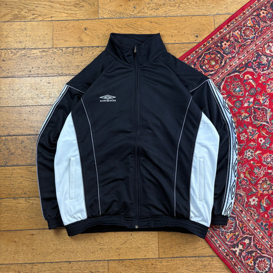 Vintage Umbro Black Tracksuit Track Shell Windbreaker Jacket - 2XL