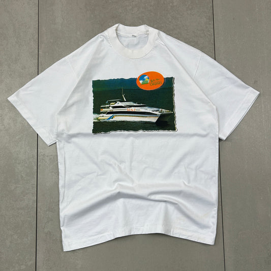Vintage 90s Bali Cruise Single Stitch Graphic White T-Shirt - M