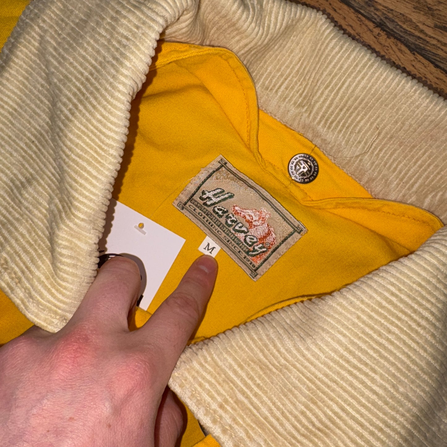 Vintage Harvey Yellow Fireman Clasp Trench Coat Jacket - XL