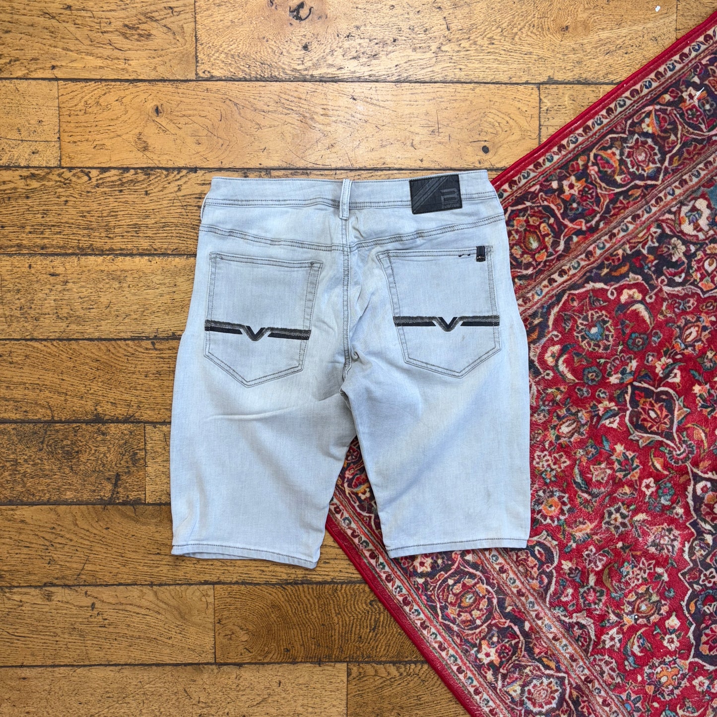 Vintage Grey Denim Shorts - 34