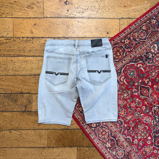 Vintage Grey Denim Shorts - 34