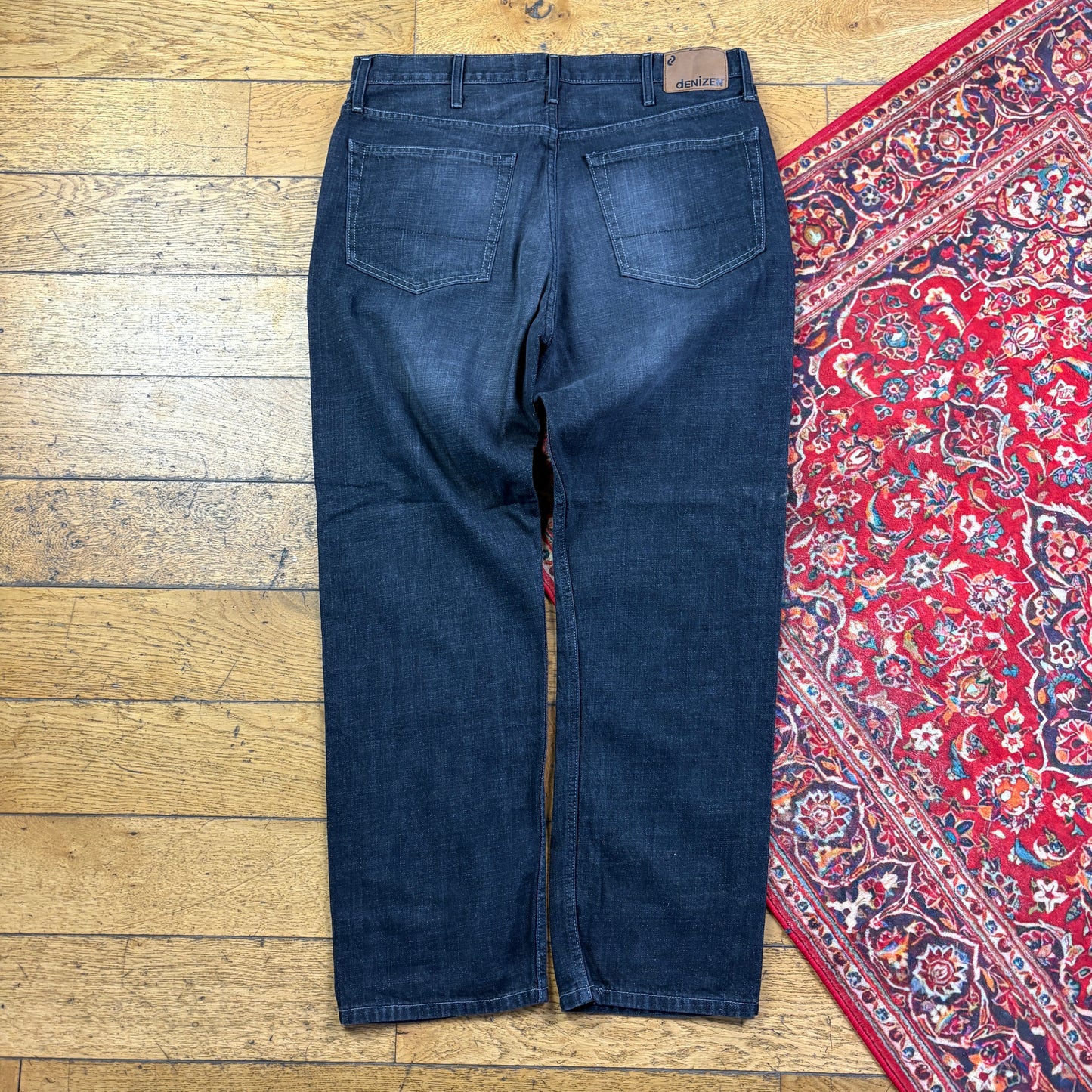 Vintage Levis Denizen Washed Black Baggy Jeans - 38