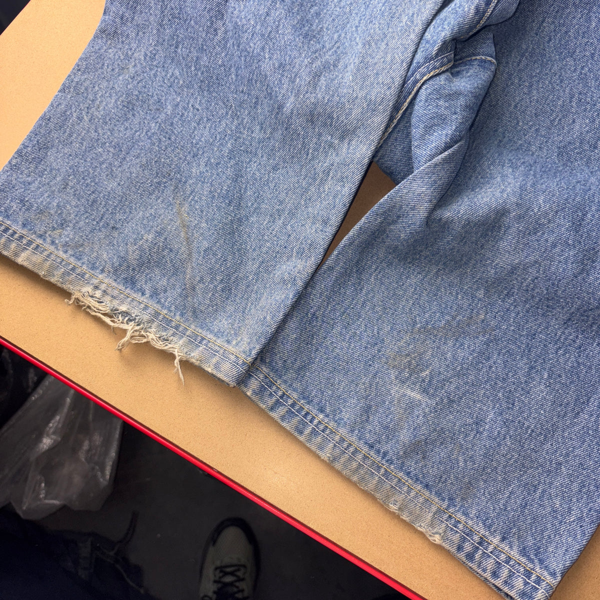 Harlem World Blue Embroidered Japanese Denim Hip Hop Y2K Baggy Jeans - 36L