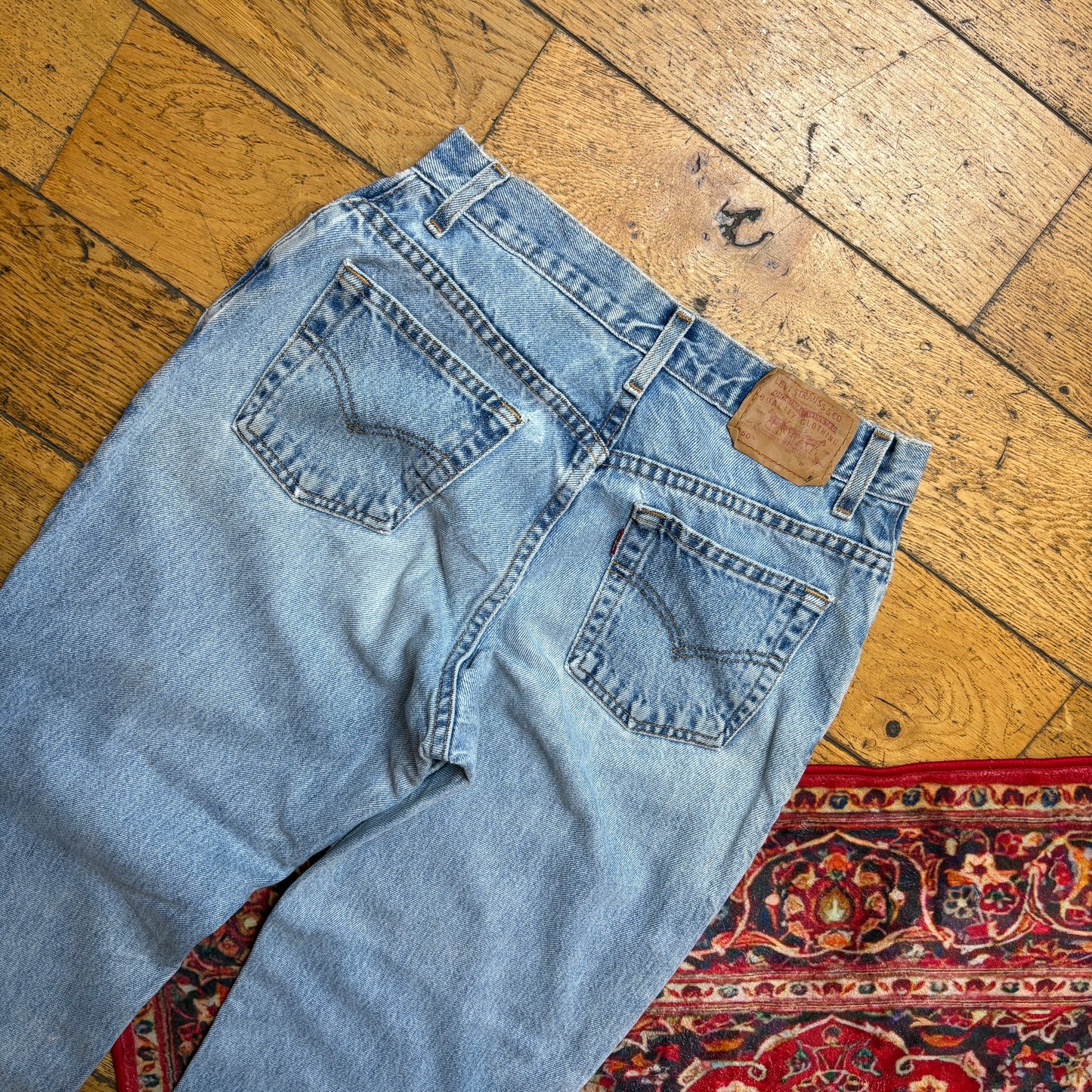 Vintage Levis 550 Womens Tapered Baggy Blue Denim Jeans - Size 10