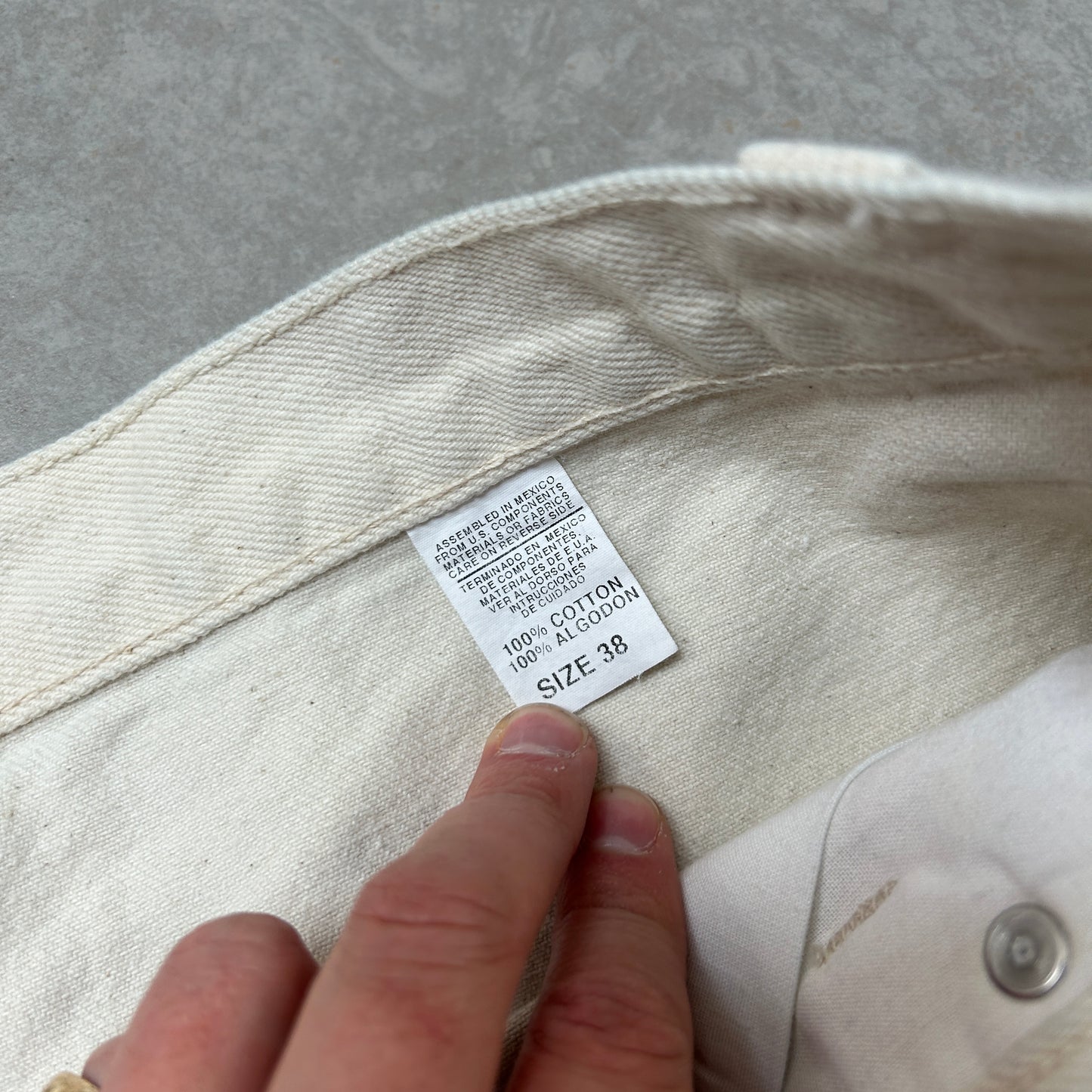 Vintage Perry Ellis Cream Hip Hop Baggy Shorts Jorts - 38