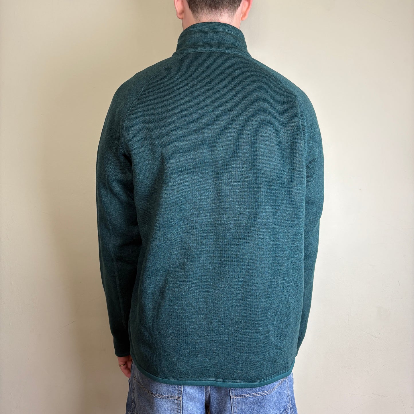 Vintage Patagonia Green Fleece Quarter Zip Embroidered Sweatshirt - L