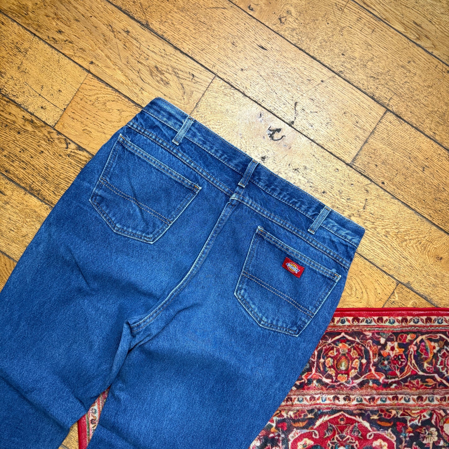 Vintage Dickies Workwear Carpenter Baggy Blue Jeans - 38L