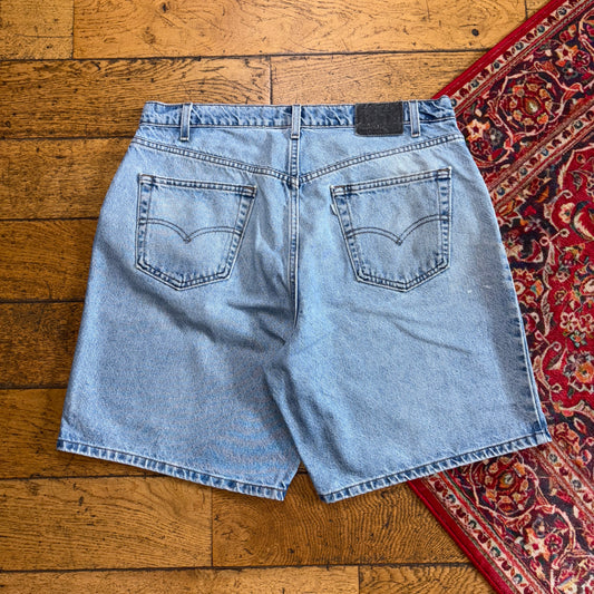 Vintage Levis Silver Tab Blue Y2K Hip Hop Baggy Jeans Shorts Jorts - 38
