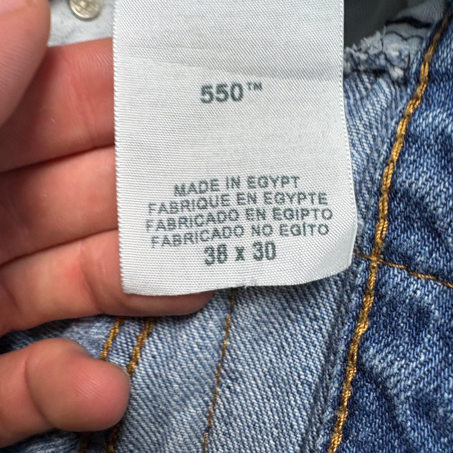 Vintage Levis 550 Baggy Blue Denim Shorts - 38