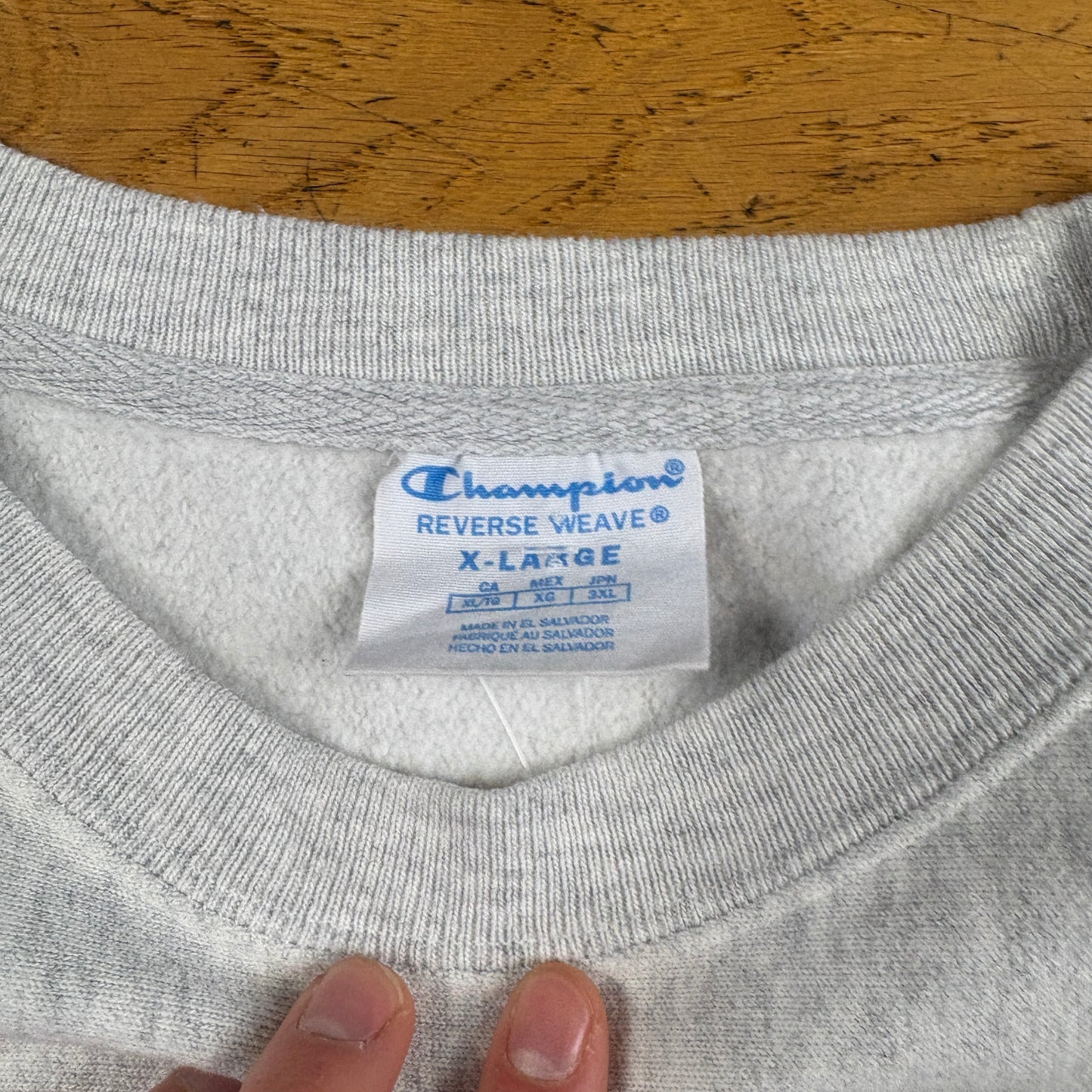 Vintage Champion USA College Grey Embroidered Sweatshirt - XL