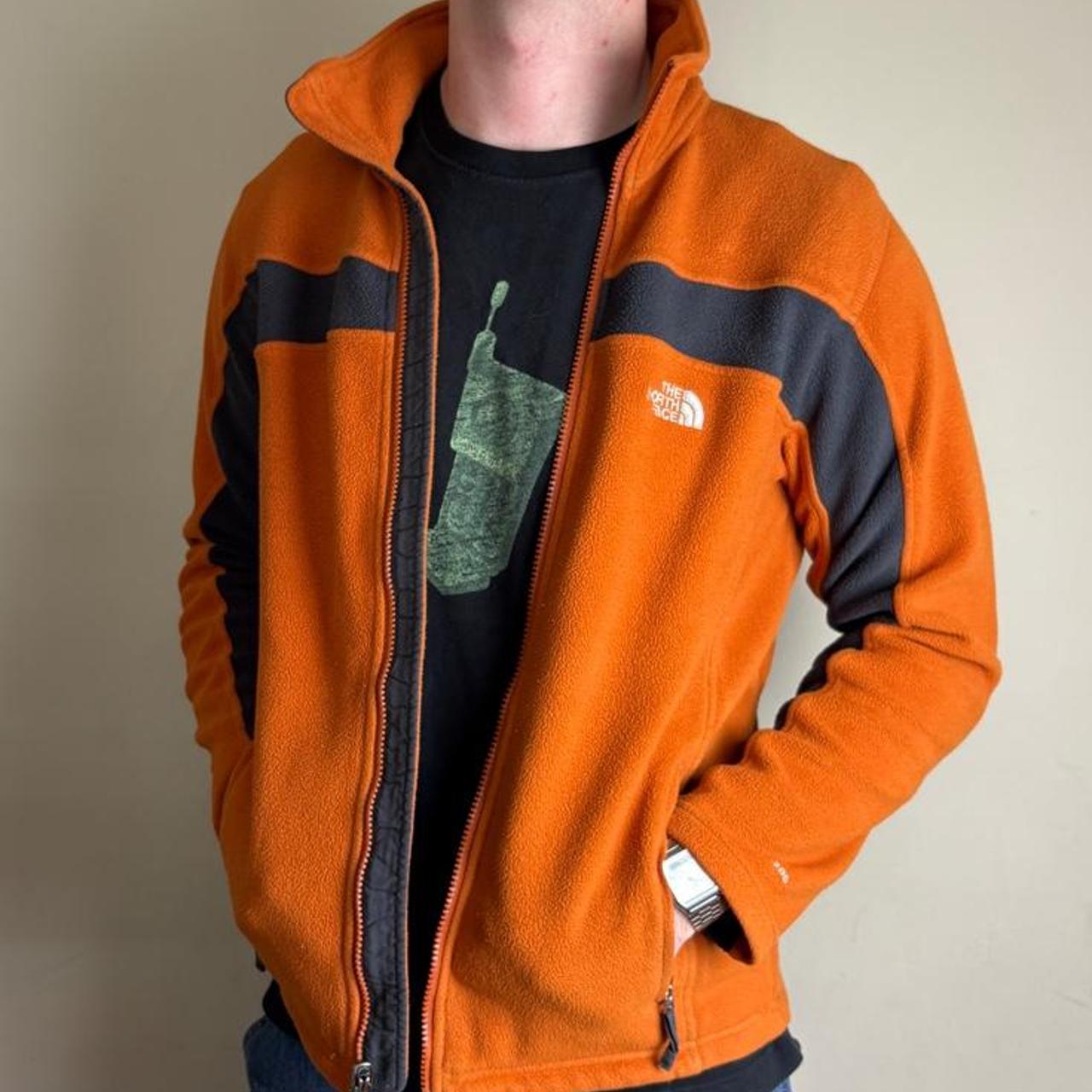 Vintage North Face Orange Fleece Zip Sweatshirt - S