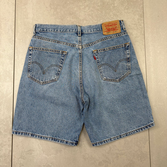 Vintage Levis 550 Baggy Blue Denim Shorts - 34