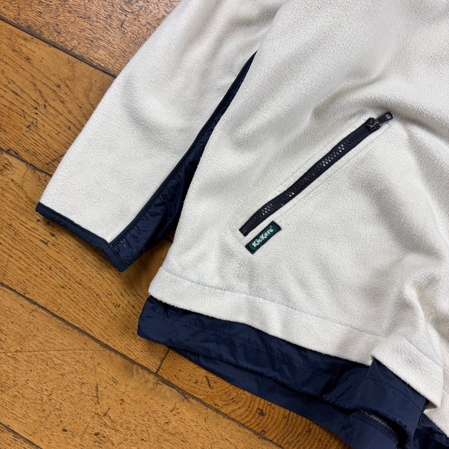 Vintage Kickers Cream Embroidered Fleece Sweatshirt - L