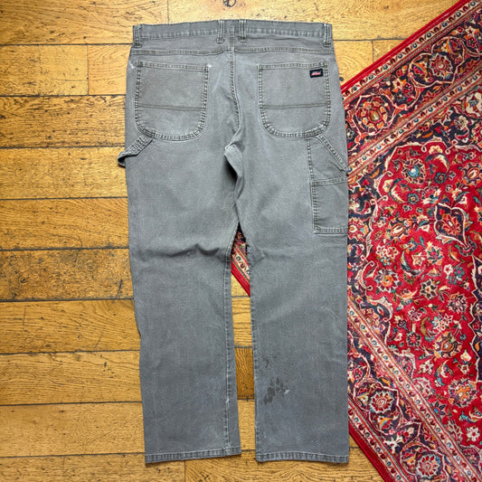 Vintage Dickies Workwear Carpenter Grey Baggy Trousers - 40R