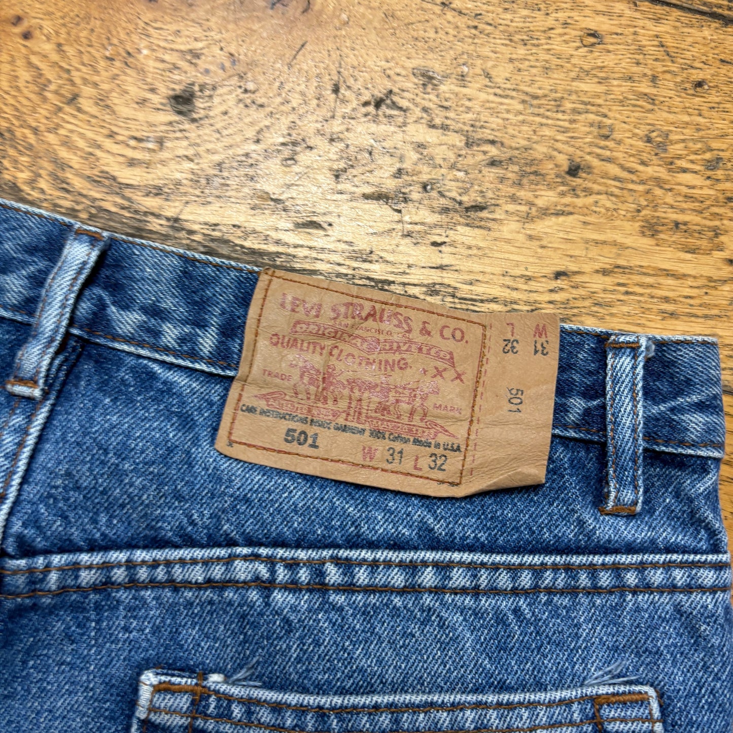 Vintage Levis 501 Straight Blue Denim Jeans - 31R