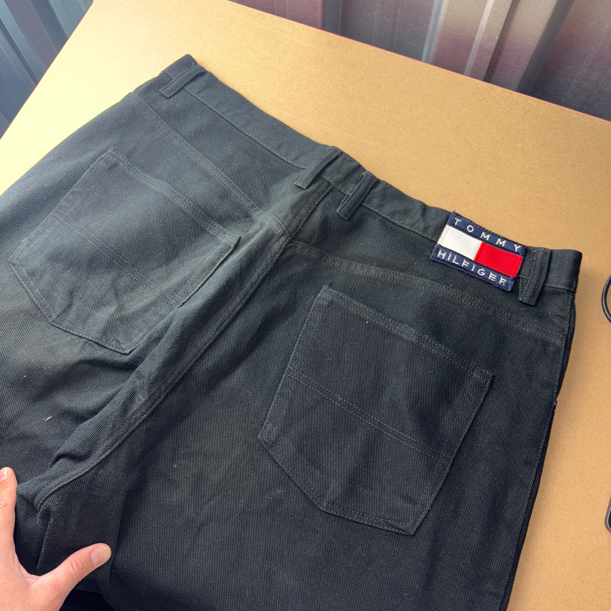 Tommy Hilfiger Black Denim Hip Hop Y2K Baggy Jeans - 38R