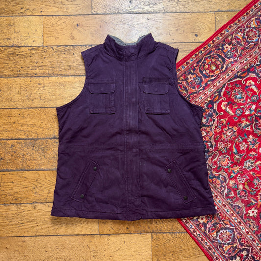 Vintage Purple Womens Workwear Gilet Vest - XL