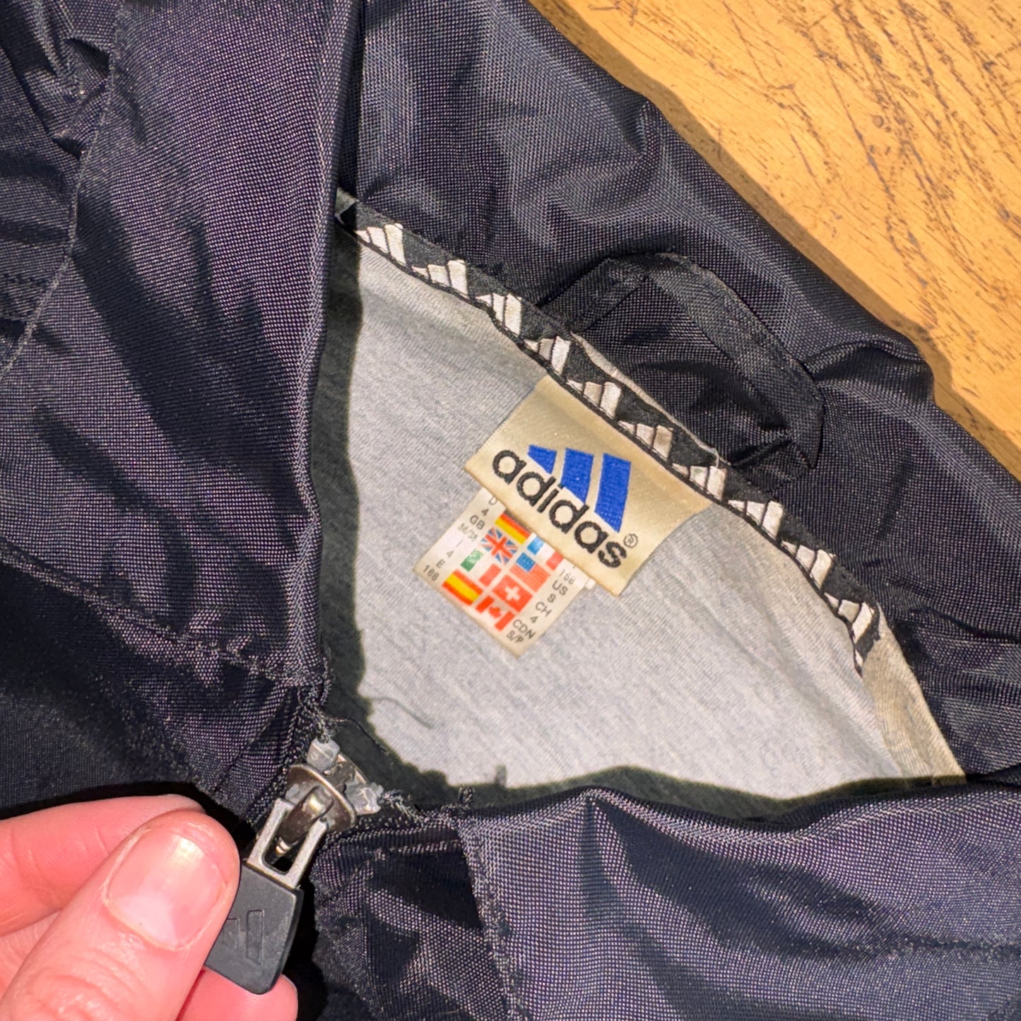 Vintage 90s Adidas Black Nylon Jacket - XL