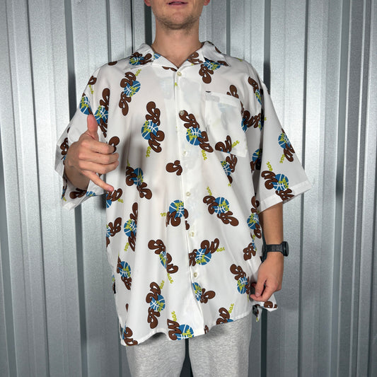 Rocawear Y2K White Hawaiian Hip Hop Shirt - 2XL