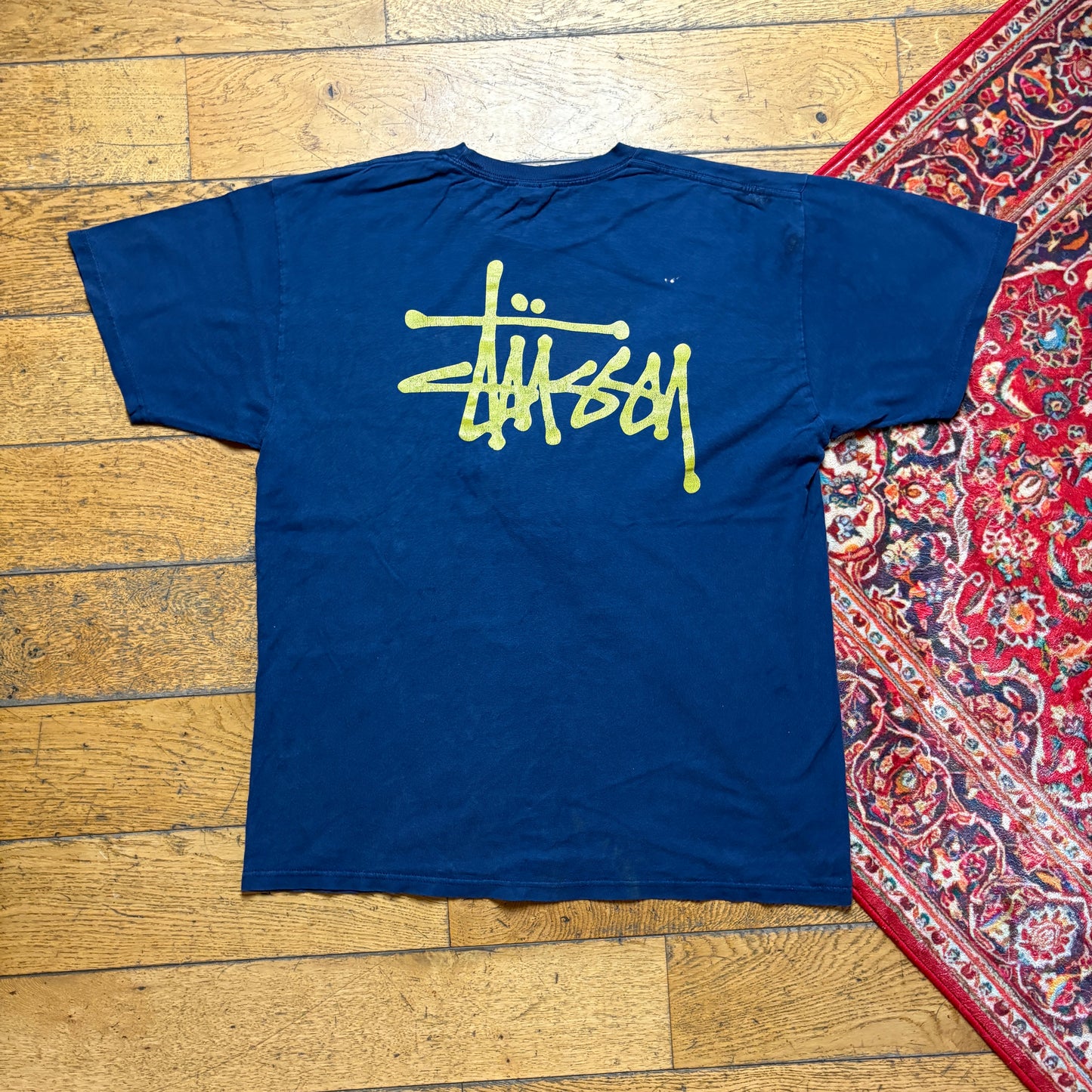 Vintage Stussy Navy Graphic T-Shirt - M