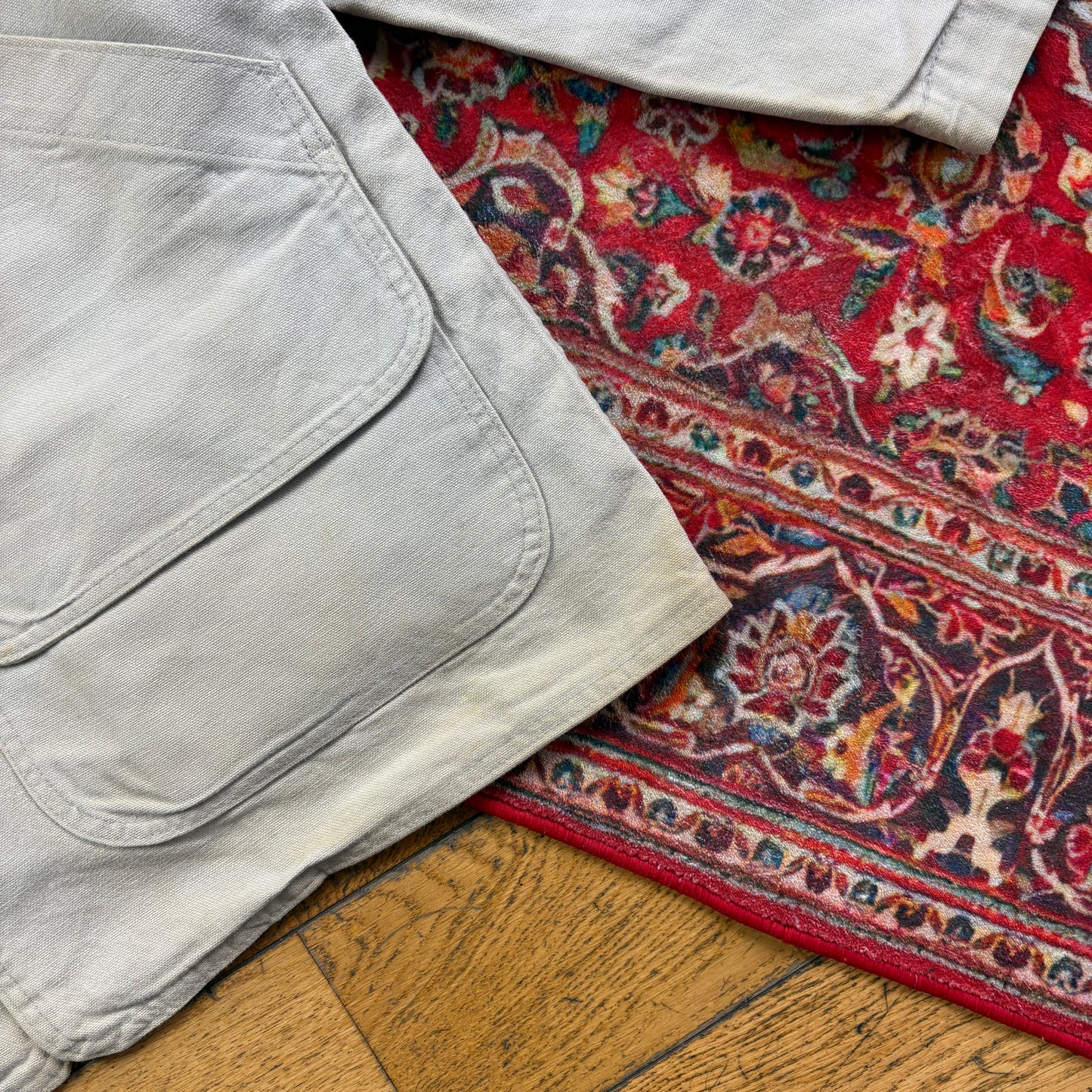 Vintage Woolrich Cream Workwear Heavyweight Trench Coat Jacket - L