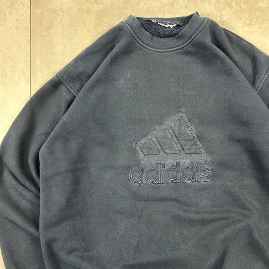 Vintage 90s Adidas Navy Embroidered Sweatshirt - L