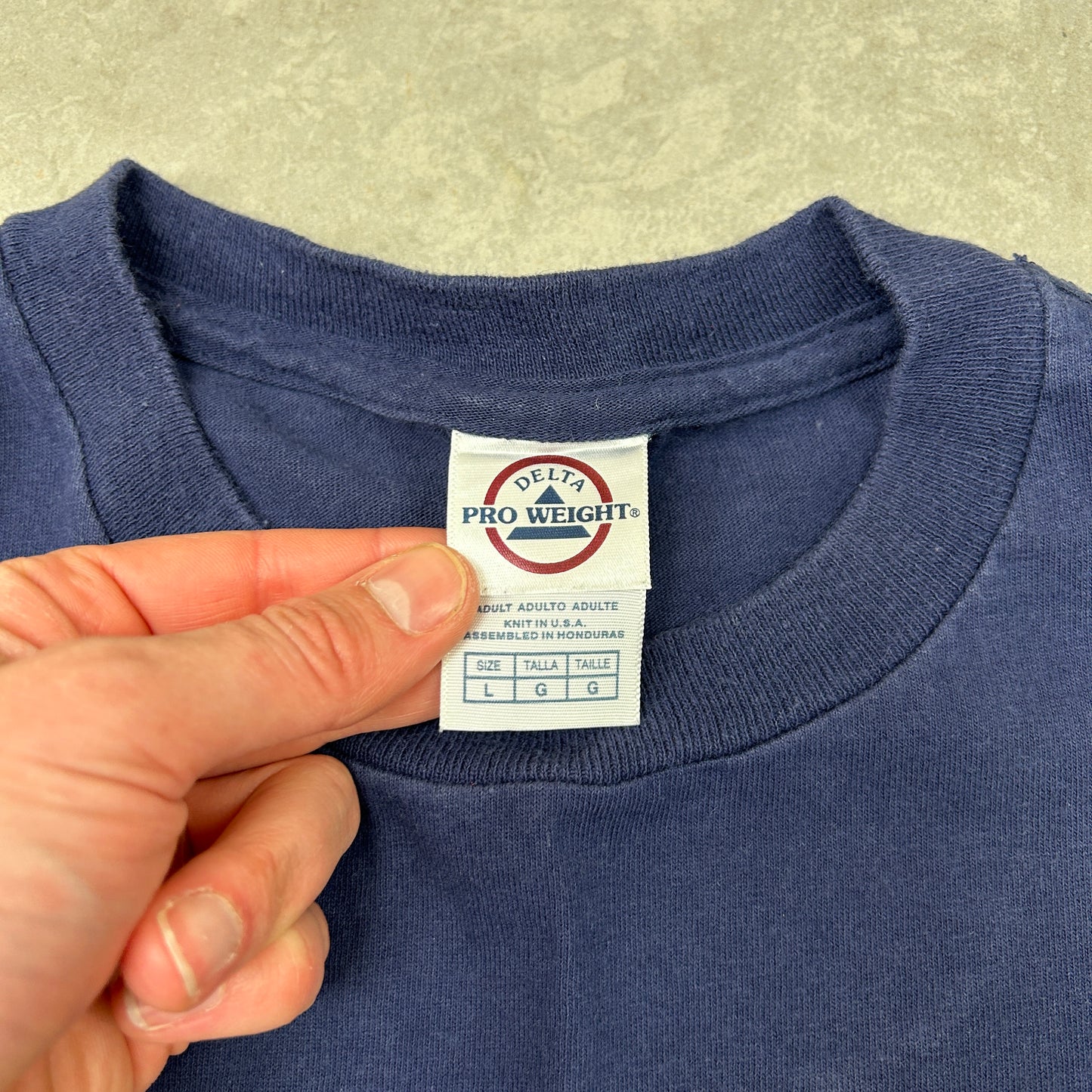 Vintage 90s Single Stitch Funny Navy Graphic T-Shirt - M