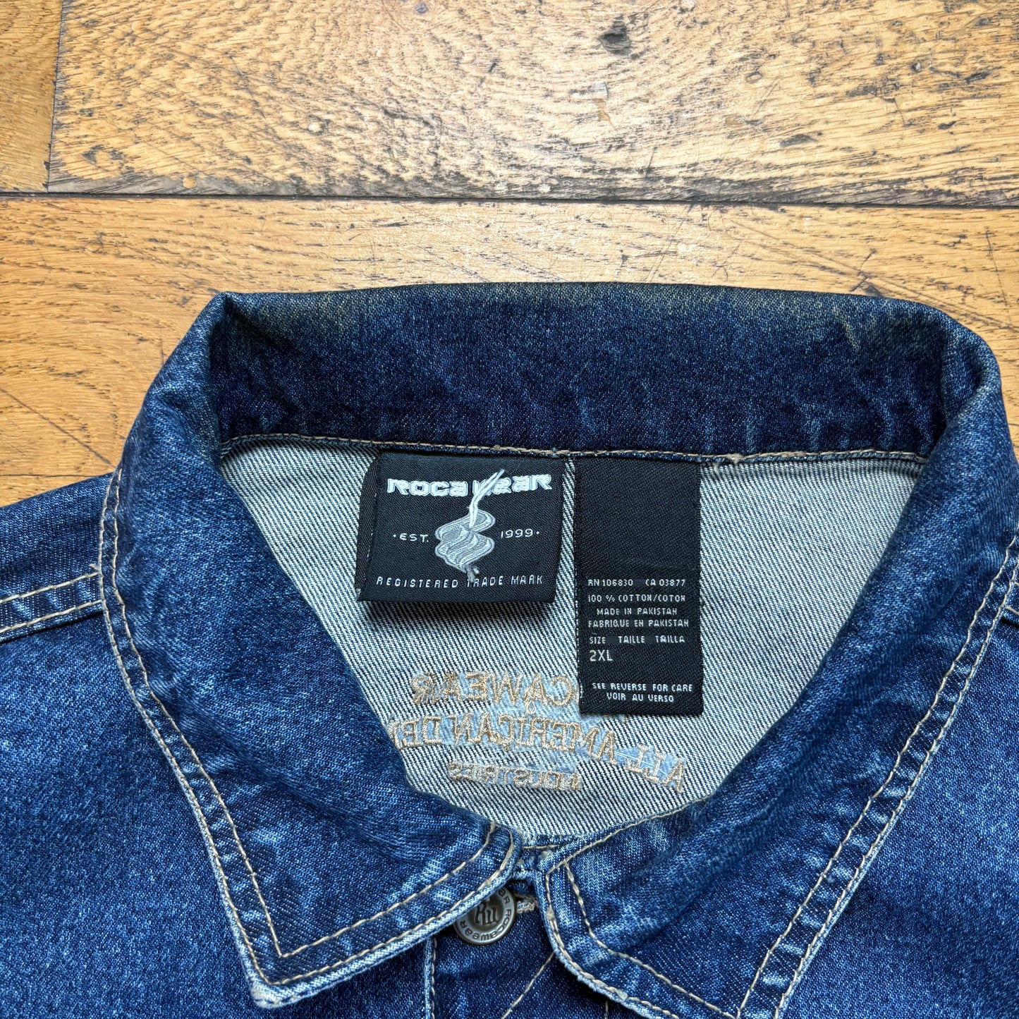 Vintage Rocawear Embroidered Blue Hip Hop Denim Jacket - 2XL