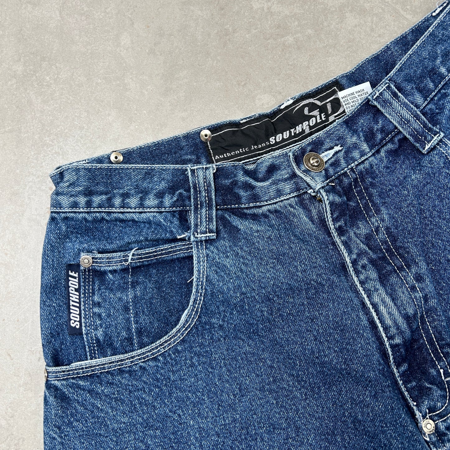 Vintage Southpole Embroidered Hip Hop Baggy Blue Shorts Jorts - 30