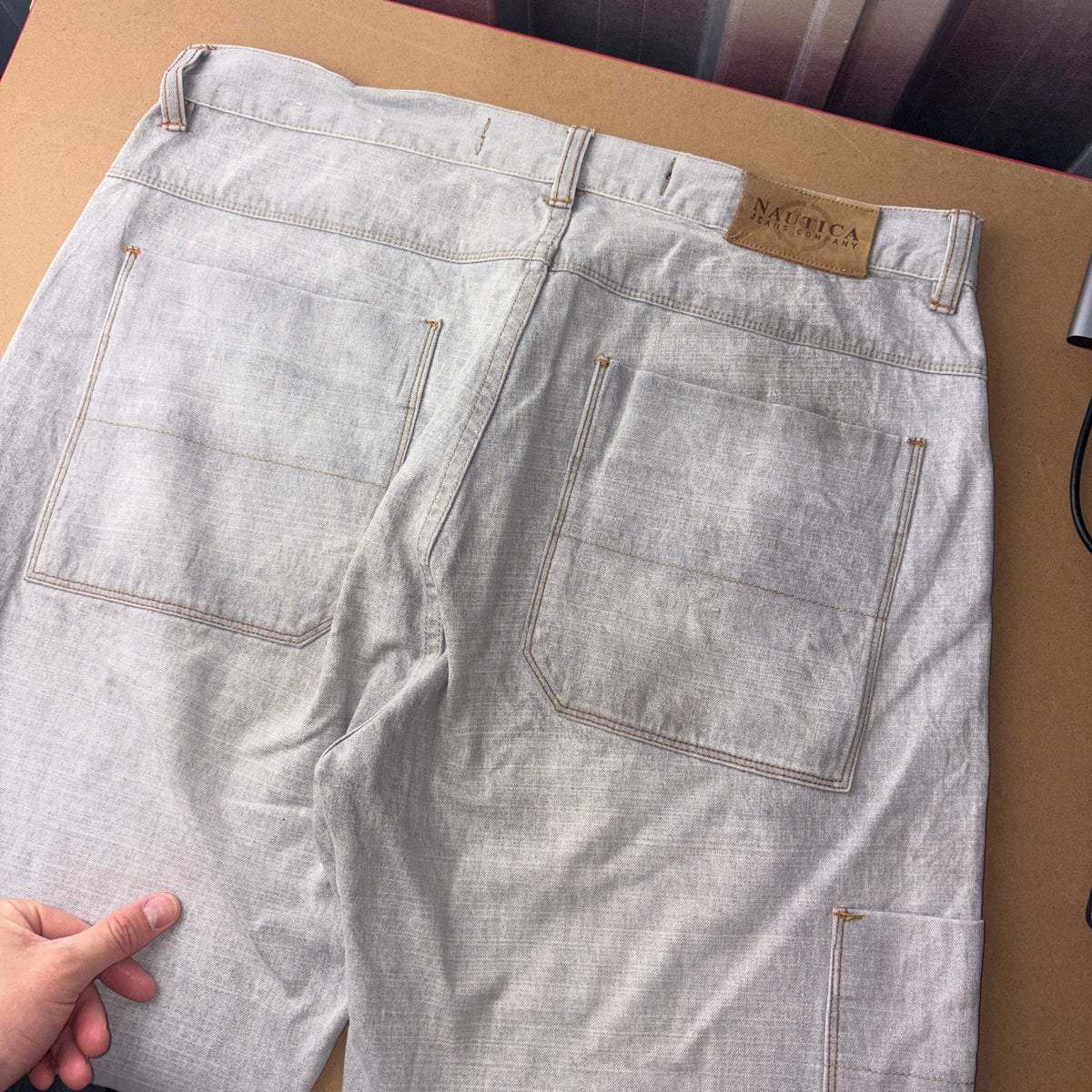 Nautica Grey Embroidered Hip Hop Y2K Baggy Jeans - 35S