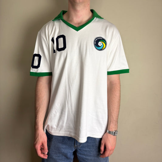 Vintage Umbro Pele New York Cosmos White Football Polo Shirt - 2XL