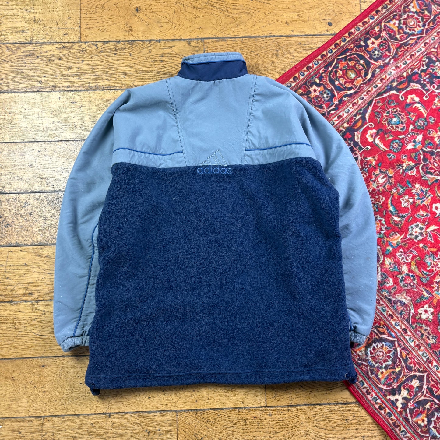 Vintage 90s Adidas Blue Fleece Embroidered Sweatshirt - L