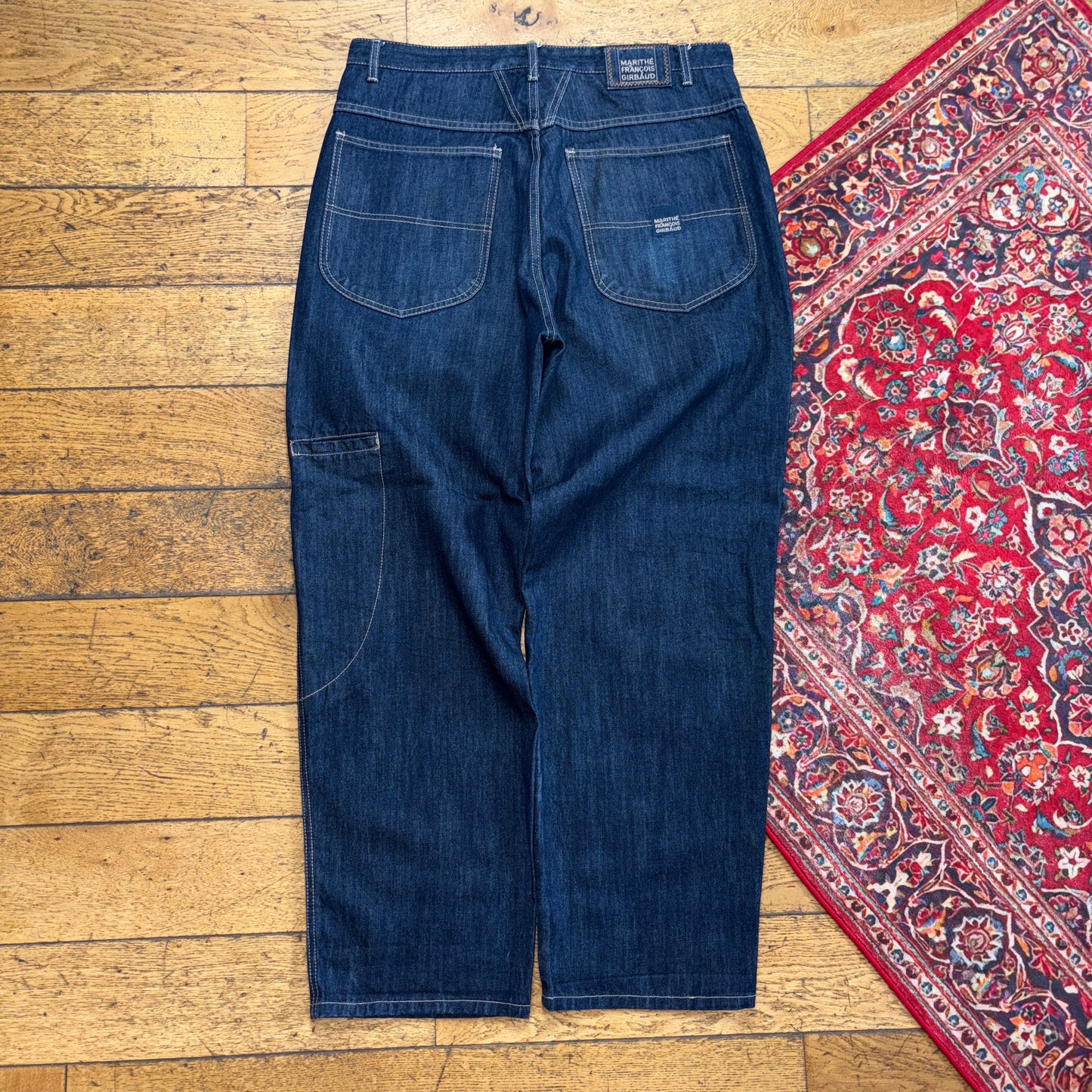 Vintage Marithe Francois Girbaud Navy Grey Y2K Hip Hop Baggy Jeans - 36R