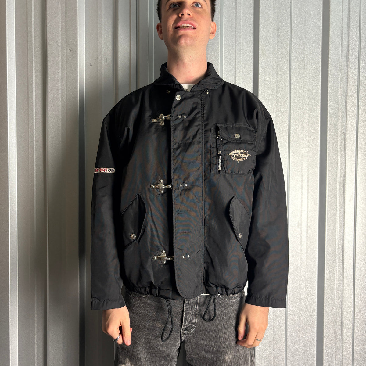Vintage 90s Energie Fireman Clasp Black Jacket - M