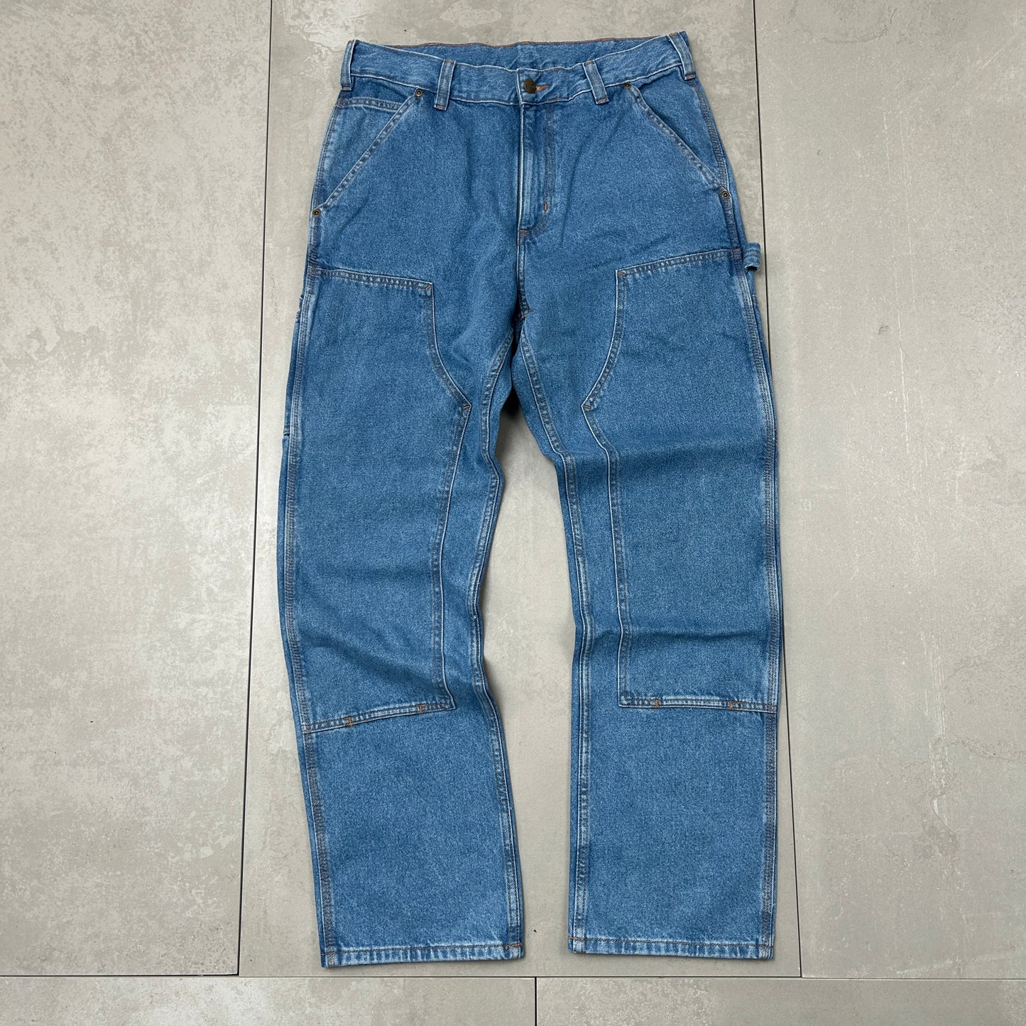 New Carhartt Double Knee Carpenter Blue Jeans - 32