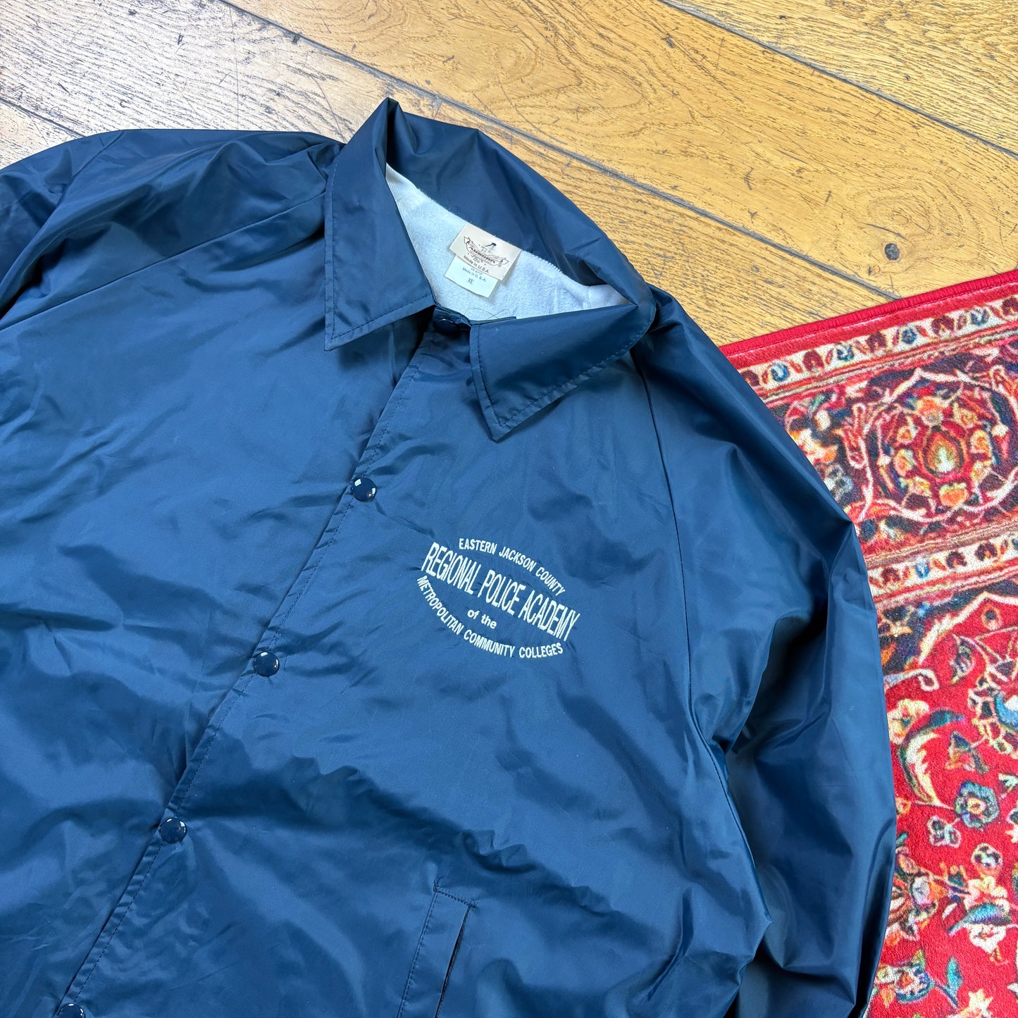 Vintage Navy Nylon Coach Harrington Jacket - XL