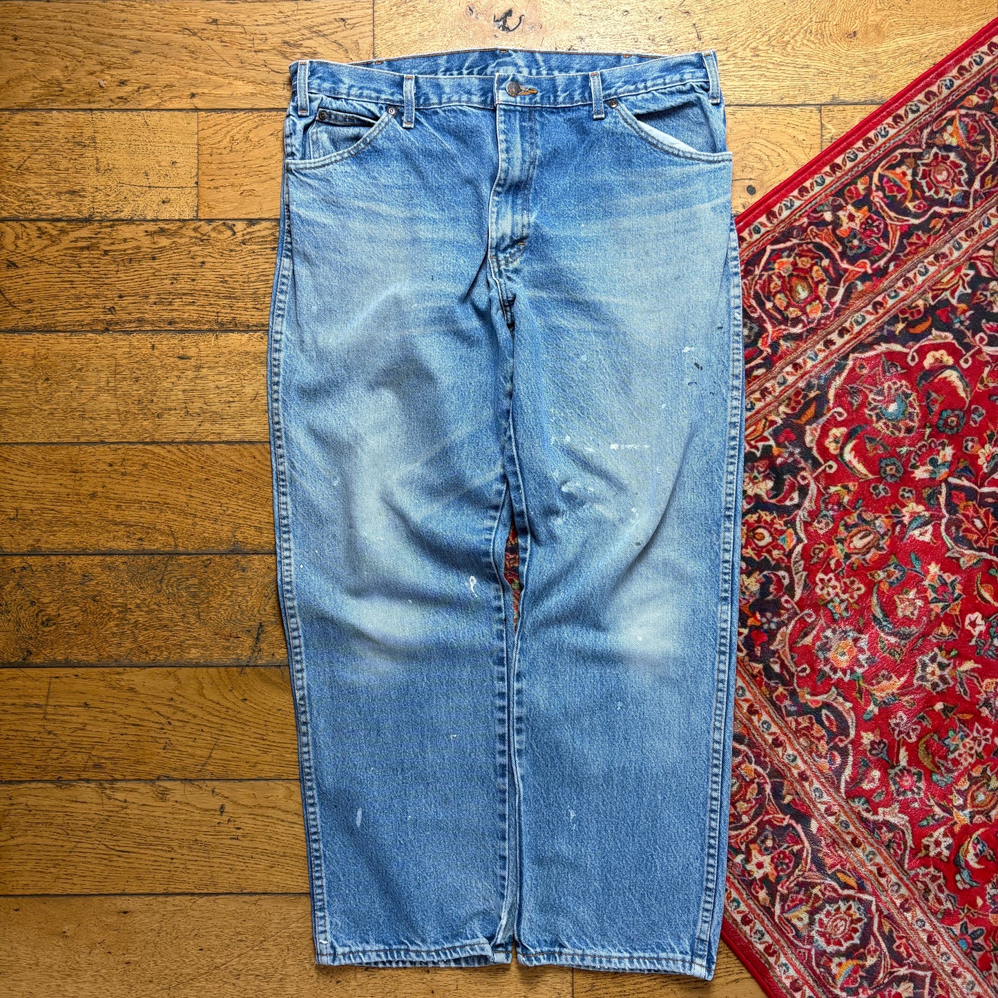 Vintage Dickies Workwear Carpenter Baggy Blue Jeans - 38S