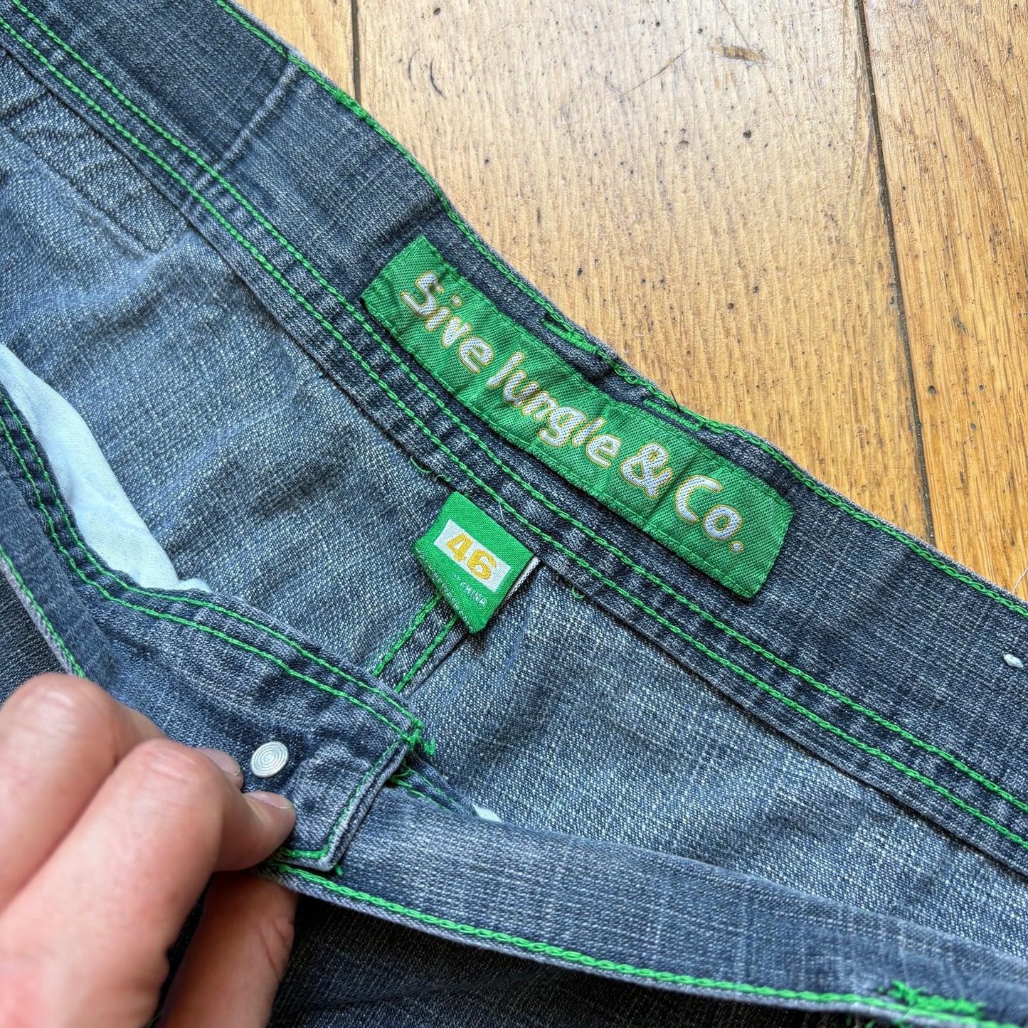 Vintage Embroidered Blue Hip Hop Baggy Shorts Jorts - 44
