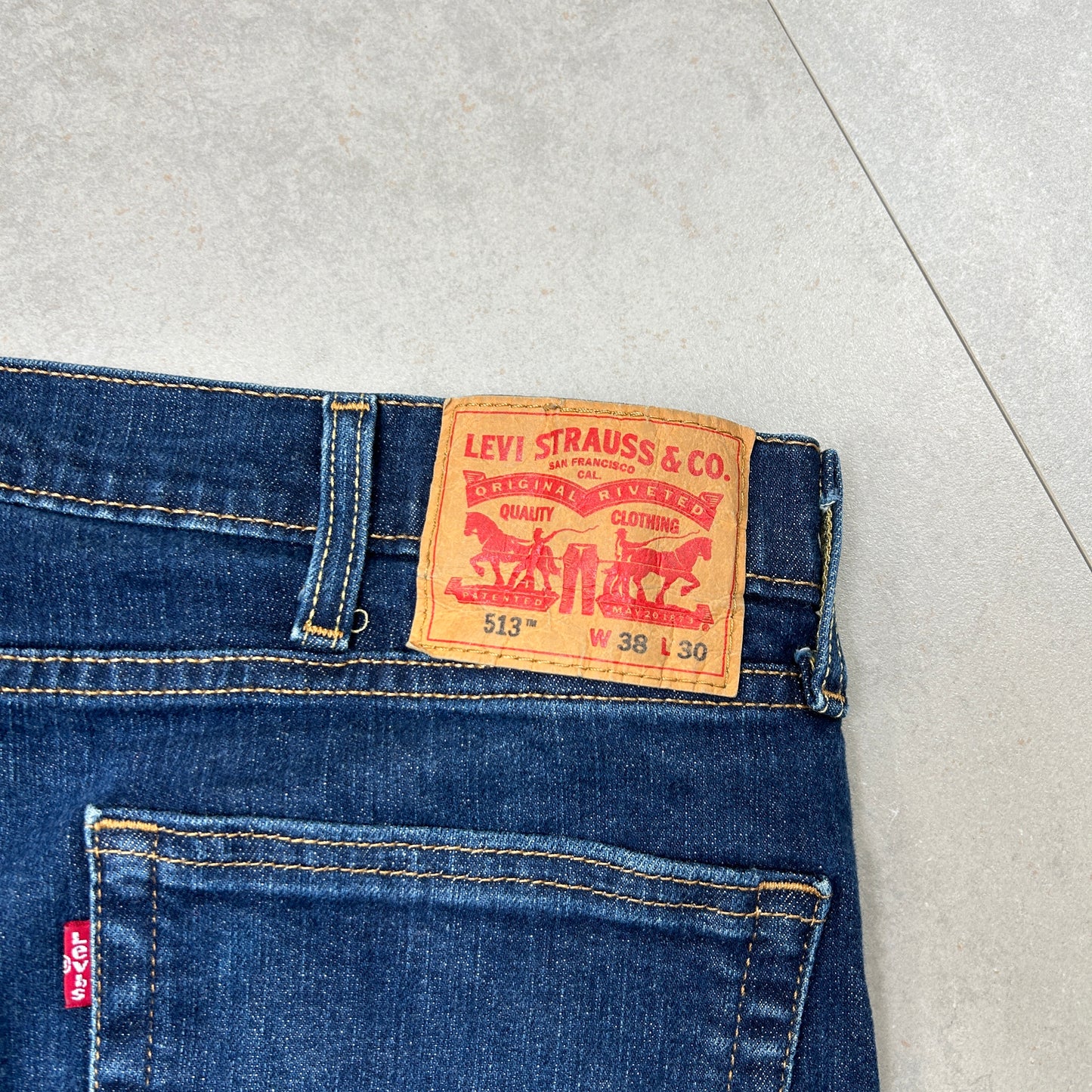 Vintage Levis 513 Baggy Blue Denim Shorts - 38